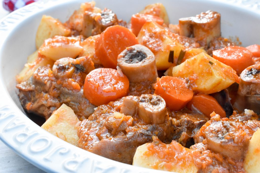 Braised veal osso buco (Italian veal stew)