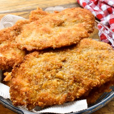 Cornflake-crumbed chicken schnitzel